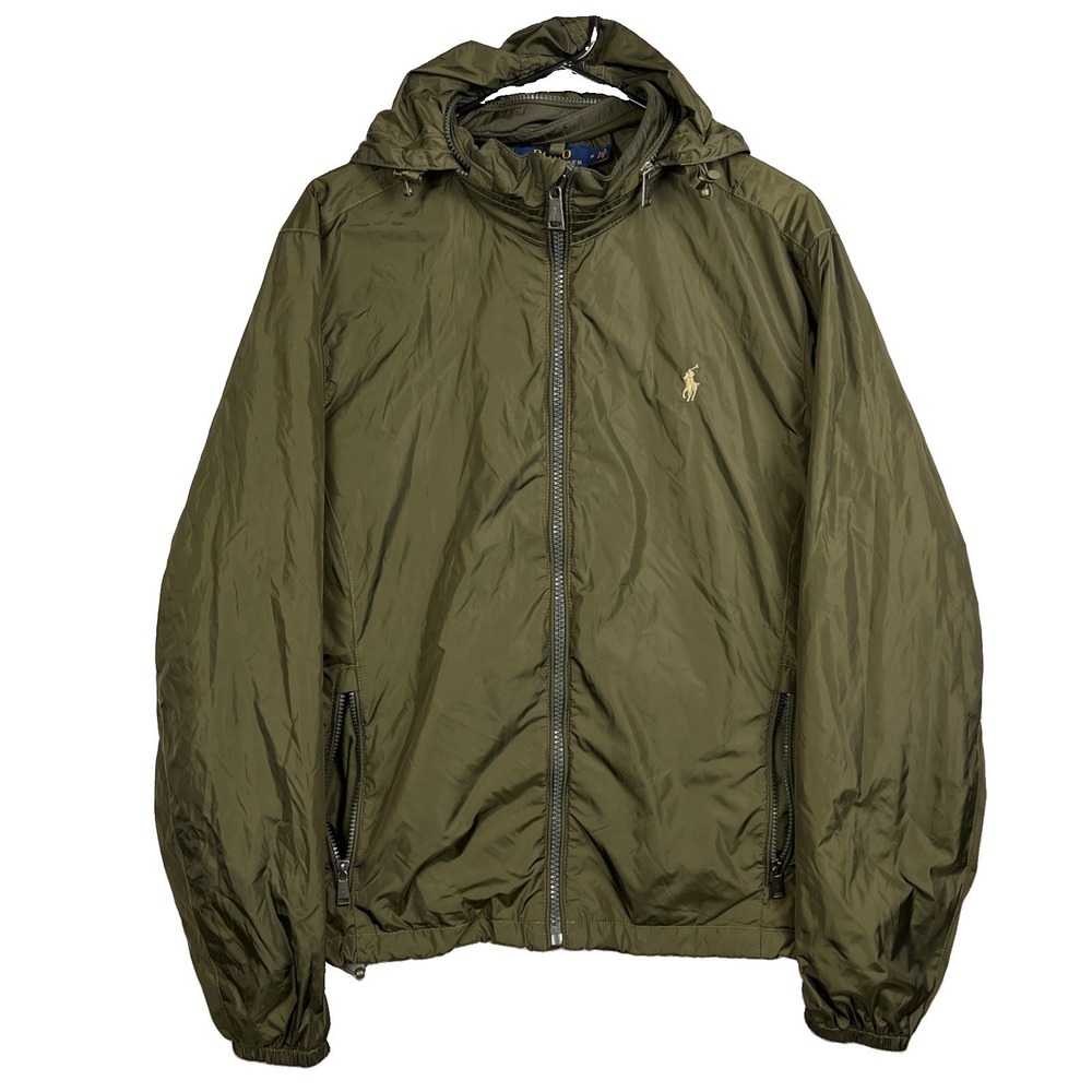 Polo Ralph Lauren Rain Jacket Men’s Medium Army Green Windbreaker Performance